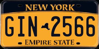NY license plate GIN2566