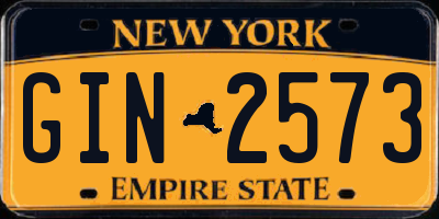 NY license plate GIN2573