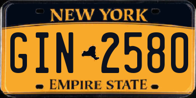 NY license plate GIN2580