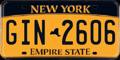 NY license plate GIN2606
