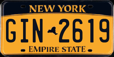 NY license plate GIN2619