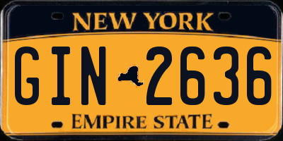 NY license plate GIN2636