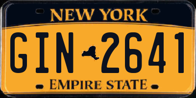 NY license plate GIN2641