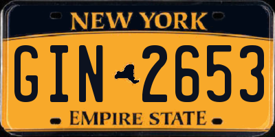 NY license plate GIN2653