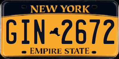 NY license plate GIN2672