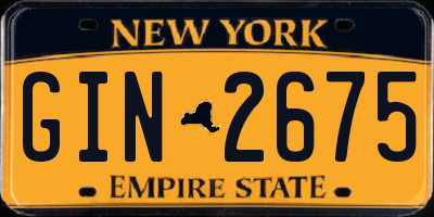 NY license plate GIN2675