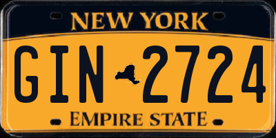 NY license plate GIN2724