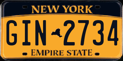 NY license plate GIN2734