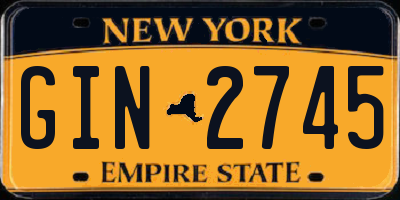 NY license plate GIN2745