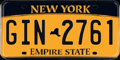 NY license plate GIN2761