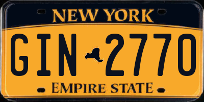 NY license plate GIN2770