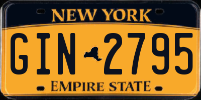 NY license plate GIN2795