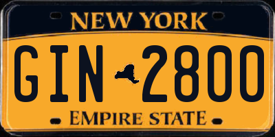 NY license plate GIN2800