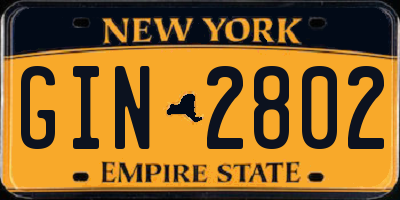 NY license plate GIN2802