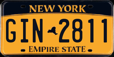 NY license plate GIN2811