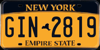 NY license plate GIN2819