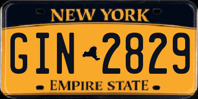 NY license plate GIN2829