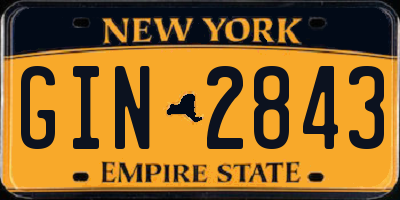 NY license plate GIN2843