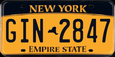 NY license plate GIN2847