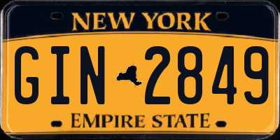 NY license plate GIN2849