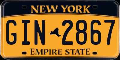 NY license plate GIN2867