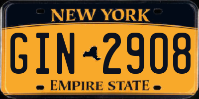 NY license plate GIN2908