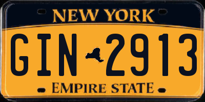 NY license plate GIN2913