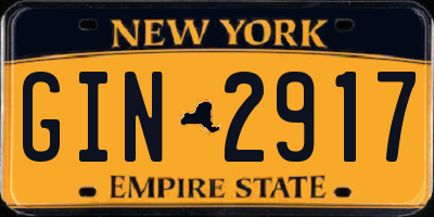 NY license plate GIN2917