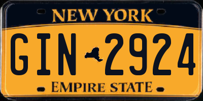 NY license plate GIN2924