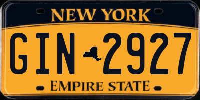 NY license plate GIN2927
