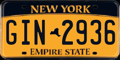 NY license plate GIN2936