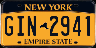 NY license plate GIN2941