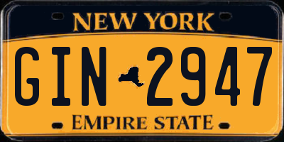 NY license plate GIN2947