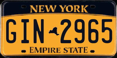 NY license plate GIN2965