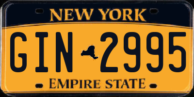 NY license plate GIN2995