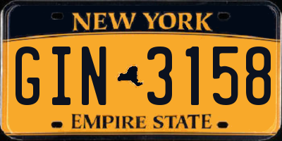 NY license plate GIN3158