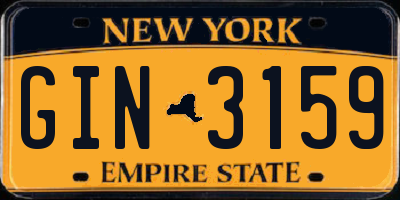 NY license plate GIN3159