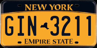 NY license plate GIN3211