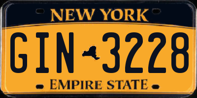 NY license plate GIN3228