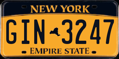 NY license plate GIN3247