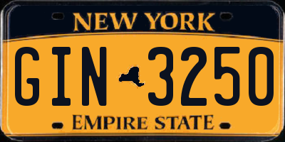 NY license plate GIN3250