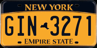 NY license plate GIN3271