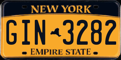 NY license plate GIN3282