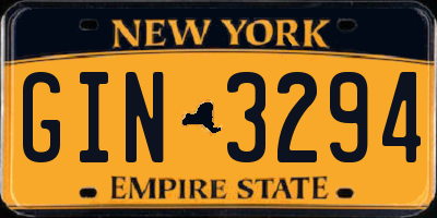 NY license plate GIN3294