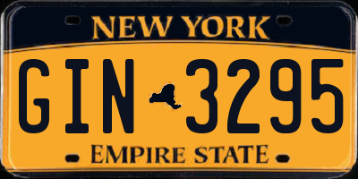 NY license plate GIN3295
