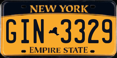 NY license plate GIN3329