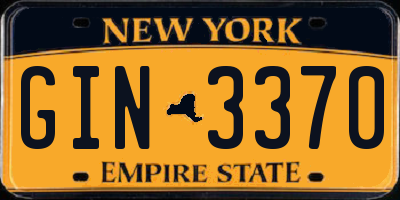 NY license plate GIN3370