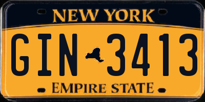 NY license plate GIN3413