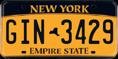 NY license plate GIN3429