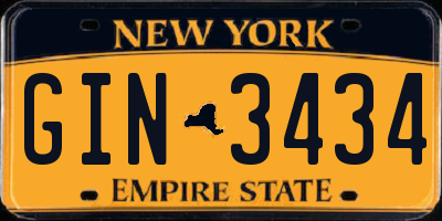 NY license plate GIN3434